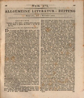 Allgemeine Literatur-Zeitung (Literarisches Zentralblatt für Deutschland) Mittwoch 4. November 1812