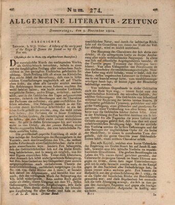 Allgemeine Literatur-Zeitung (Literarisches Zentralblatt für Deutschland) Donnerstag 5. November 1812