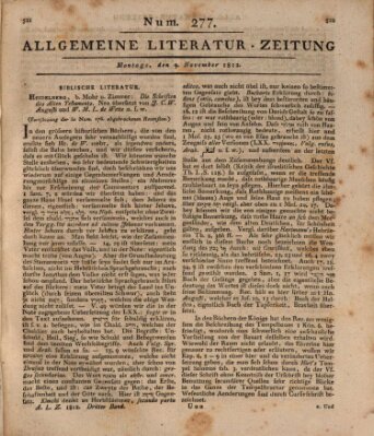 Allgemeine Literatur-Zeitung (Literarisches Zentralblatt für Deutschland) Montag 9. November 1812