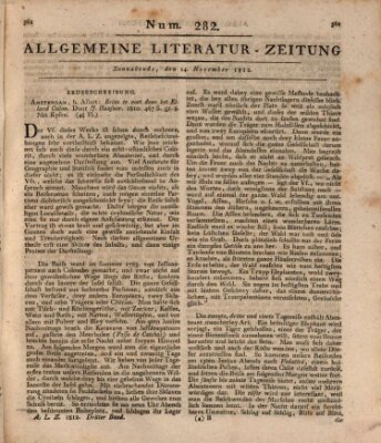 Allgemeine Literatur-Zeitung (Literarisches Zentralblatt für Deutschland) Samstag 14. November 1812