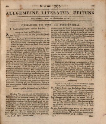 Allgemeine Literatur-Zeitung (Literarisches Zentralblatt für Deutschland) Samstag 28. November 1812