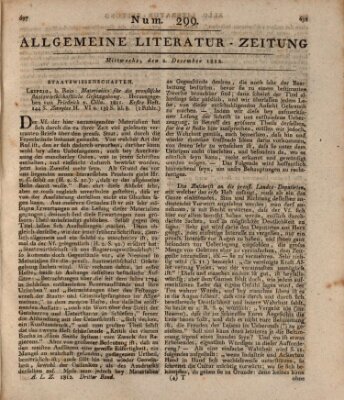 Allgemeine Literatur-Zeitung (Literarisches Zentralblatt für Deutschland) Mittwoch 2. Dezember 1812