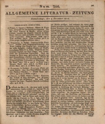 Allgemeine Literatur-Zeitung (Literarisches Zentralblatt für Deutschland) Donnerstag 3. Dezember 1812