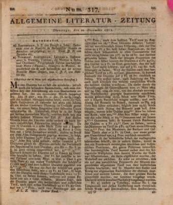 Allgemeine Literatur-Zeitung (Literarisches Zentralblatt für Deutschland) Dienstag 22. Dezember 1812