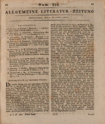 Allgemeine Literatur-Zeitung (Literarisches Zentralblatt für Deutschland) Donnerstag 31. Dezember 1812