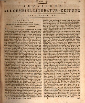 Jenaische allgemeine Literatur-Zeitung vom Jahre ... Donnerstag 10. Januar 1805