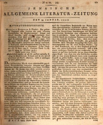 Jenaische allgemeine Literatur-Zeitung vom Jahre ... Freitag 25. Januar 1805