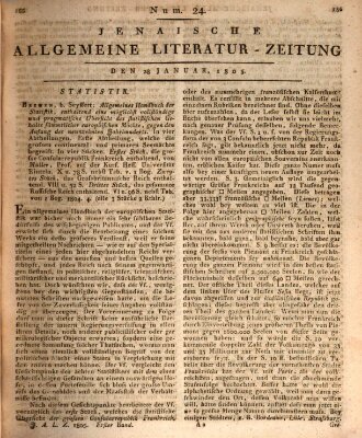 Jenaische allgemeine Literatur-Zeitung vom Jahre ... Montag 28. Januar 1805