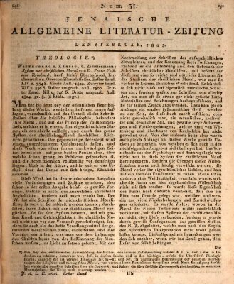 Jenaische allgemeine Literatur-Zeitung vom Jahre ... Mittwoch 6. Februar 1805