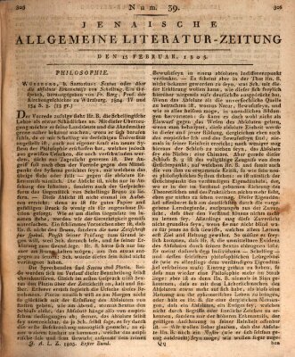 Jenaische allgemeine Literatur-Zeitung vom Jahre ... Freitag 15. Februar 1805