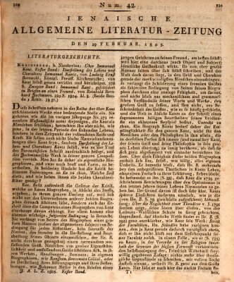 Jenaische allgemeine Literatur-Zeitung vom Jahre ... Dienstag 19. Februar 1805