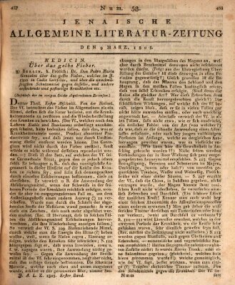 Jenaische allgemeine Literatur-Zeitung vom Jahre ... Samstag 9. März 1805