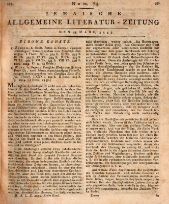 Jenaische allgemeine Literatur-Zeitung vom Jahre ... Donnerstag 28. März 1805