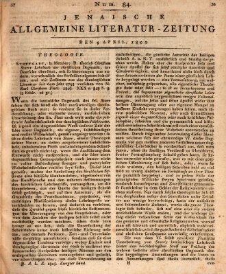 Jenaische allgemeine Literatur-Zeitung vom Jahre ... Dienstag 9. April 1805