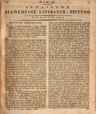 Jenaische allgemeine Literatur-Zeitung vom Jahre ... Mittwoch 17. April 1805