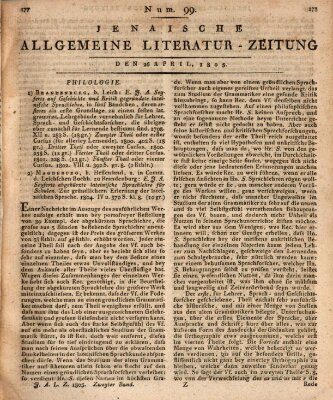 Jenaische allgemeine Literatur-Zeitung vom Jahre ... Freitag 26. April 1805