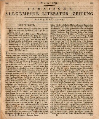 Jenaische allgemeine Literatur-Zeitung vom Jahre ... Dienstag 7. Mai 1805