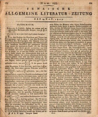 Jenaische allgemeine Literatur-Zeitung vom Jahre ... Freitag 24. Mai 1805