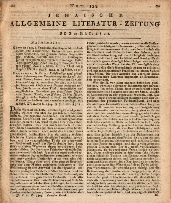 Jenaische allgemeine Literatur-Zeitung vom Jahre ... Montag 27. Mai 1805