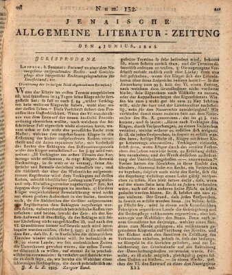 Jenaische allgemeine Literatur-Zeitung vom Jahre ... Dienstag 4. Juni 1805