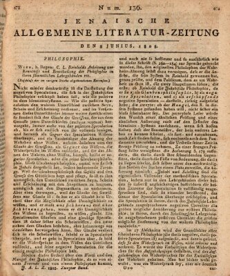 Jenaische allgemeine Literatur-Zeitung vom Jahre ... Samstag 8. Juni 1805