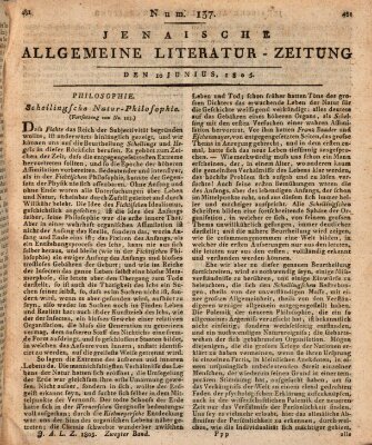 Jenaische allgemeine Literatur-Zeitung vom Jahre ... Montag 10. Juni 1805