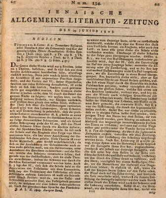 Jenaische allgemeine Literatur-Zeitung vom Jahre ... Samstag 29. Juni 1805