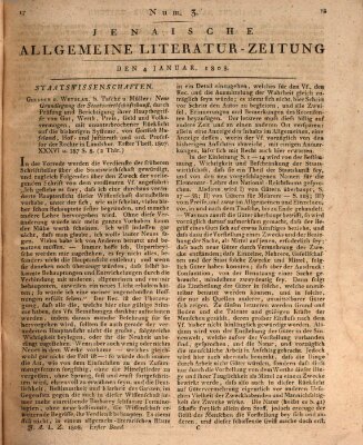 Jenaische allgemeine Literatur-Zeitung vom Jahre ... Montag 4. Januar 1808