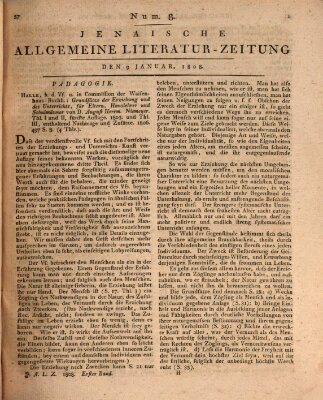 Jenaische allgemeine Literatur-Zeitung vom Jahre ... Samstag 9. Januar 1808