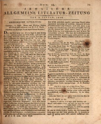 Jenaische allgemeine Literatur-Zeitung vom Jahre ... Montag 18. Januar 1808