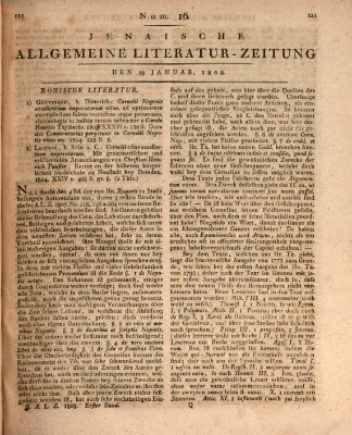 Jenaische allgemeine Literatur-Zeitung vom Jahre ... Dienstag 19. Januar 1808