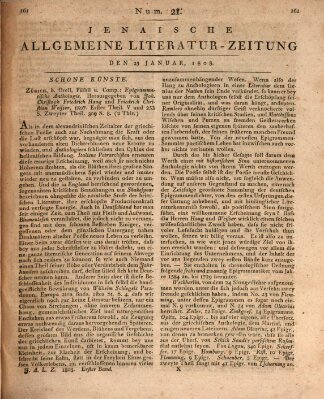 Jenaische allgemeine Literatur-Zeitung vom Jahre ... Montag 25. Januar 1808