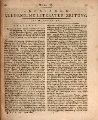 Jenaische allgemeine Literatur-Zeitung vom Jahre ... Mittwoch 27. Januar 1808