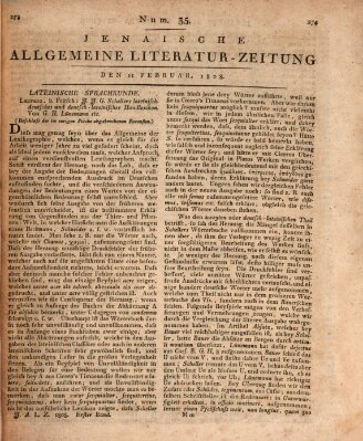 Jenaische allgemeine Literatur-Zeitung vom Jahre ... Donnerstag 11. Februar 1808