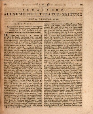 Jenaische allgemeine Literatur-Zeitung vom Jahre ... Mittwoch 24. Februar 1808