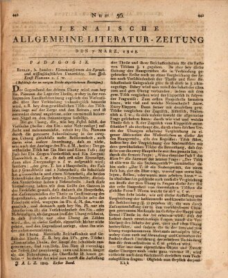 Jenaische allgemeine Literatur-Zeitung vom Jahre ... Montag 7. März 1808