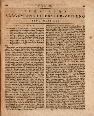 Jenaische allgemeine Literatur-Zeitung vom Jahre ... Montag 21. März 1808