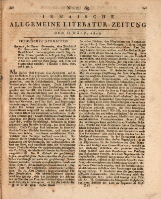 Jenaische allgemeine Literatur-Zeitung vom Jahre ... Dienstag 22. März 1808