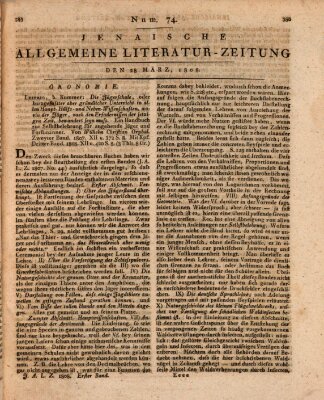 Jenaische allgemeine Literatur-Zeitung vom Jahre ... Montag 28. März 1808