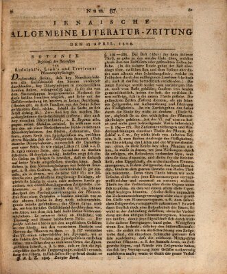 Jenaische allgemeine Literatur-Zeitung vom Jahre ... Mittwoch 13. April 1808