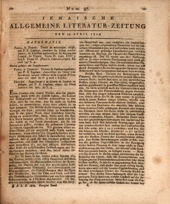 Jenaische allgemeine Literatur-Zeitung vom Jahre ... Montag 25. April 1808