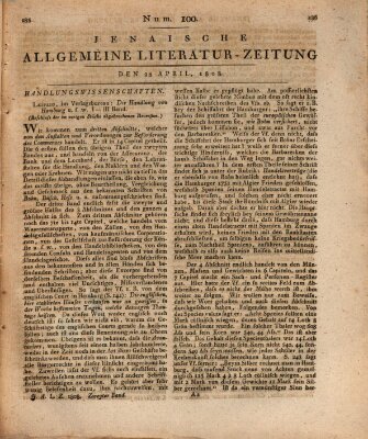 Jenaische allgemeine Literatur-Zeitung vom Jahre ... Donnerstag 28. April 1808