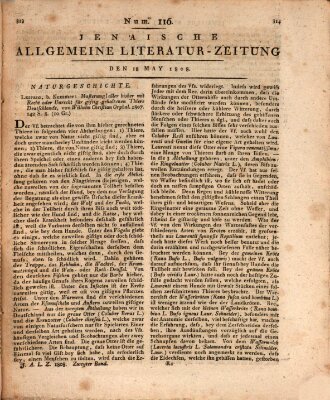 Jenaische allgemeine Literatur-Zeitung vom Jahre ... Mittwoch 18. Mai 1808