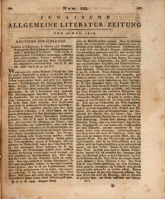 Jenaische allgemeine Literatur-Zeitung vom Jahre ... Donnerstag 26. Mai 1808