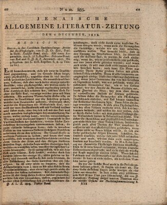 Jenaische allgemeine Literatur-Zeitung vom Jahre ... Dienstag 6. Dezember 1808