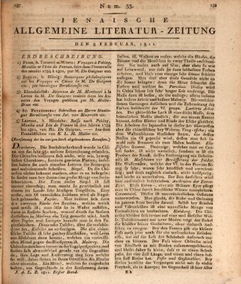 Jenaische allgemeine Literatur-Zeitung vom Jahre ... Freitag 8. Februar 1811