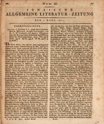 Jenaische allgemeine Literatur-Zeitung vom Jahre ... Montag 11. März 1811