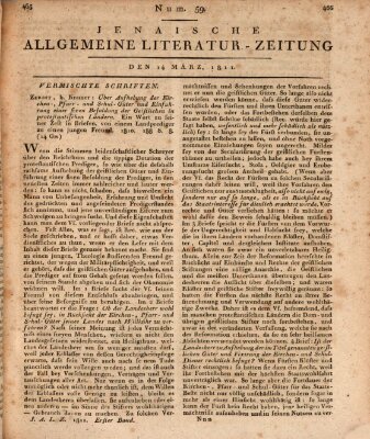 Jenaische allgemeine Literatur-Zeitung vom Jahre ... Donnerstag 14. März 1811