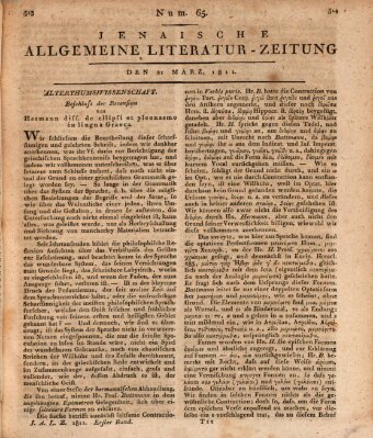 Jenaische allgemeine Literatur-Zeitung vom Jahre ... Donnerstag 21. März 1811