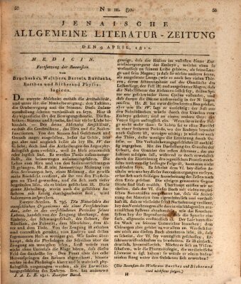 Jenaische allgemeine Literatur-Zeitung vom Jahre ... Dienstag 9. April 1811